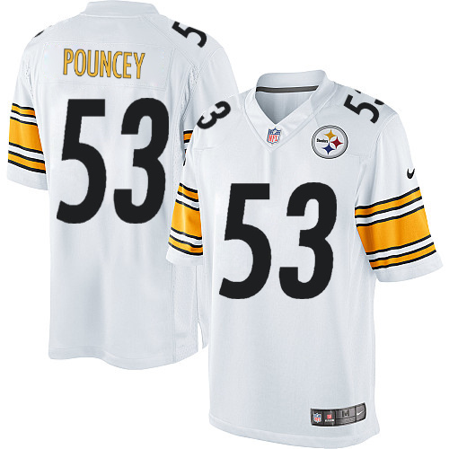 Men's Limited Maurkice Pouncey Nike Jersey White Road - #53 NFL Pittsburgh Steelers